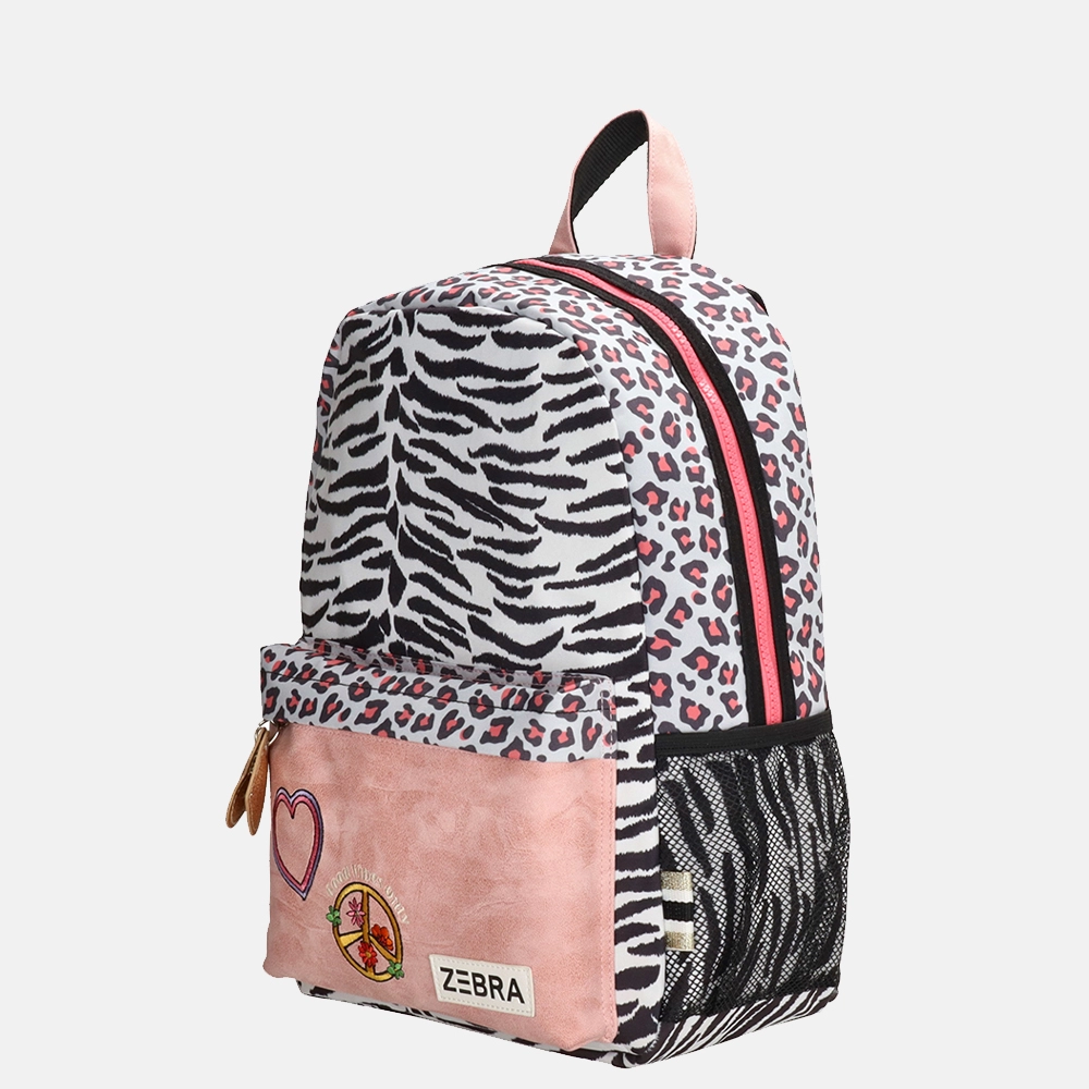 Zebra Trends tiger leopard kinderrugzak M panter wit roze bij